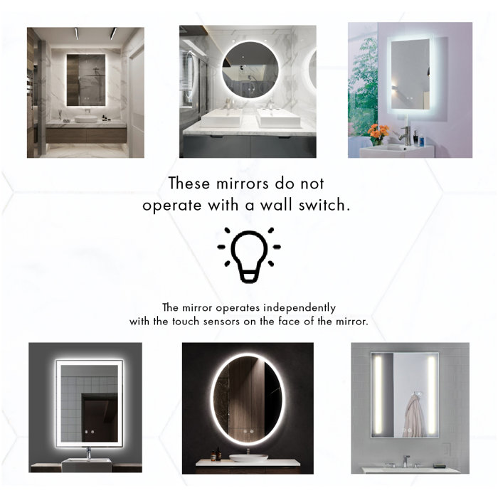 Orren Ellis Mannheim Rectangle LED Wall Mirror & Reviews Wayfair